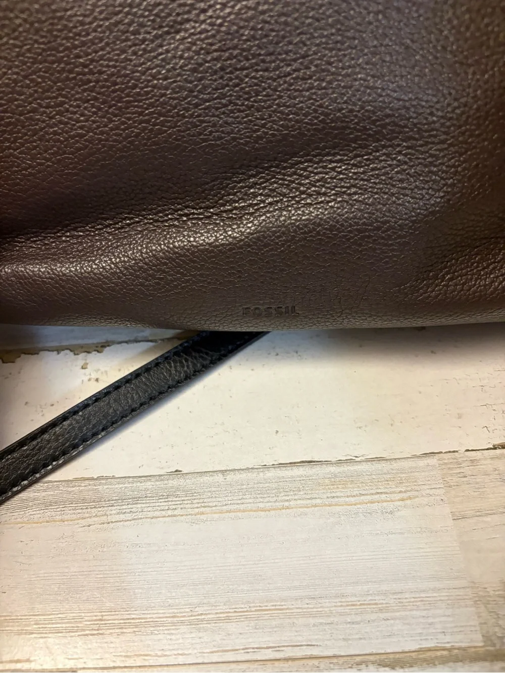 Fossil Multi‑Tone Leather Colorblock Crossbody - Brown Black Cream